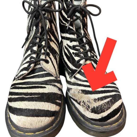Dr. Martens Zebra Print Pony Hair Leather Boots #3 Rare - size 9 US or 7 UK - Picture 4 of 9